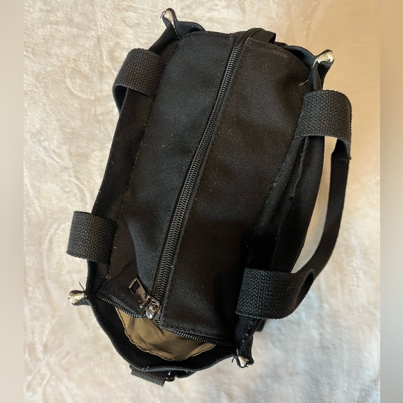 Black Canvas crossbody tote bag - Picture 4 of 13